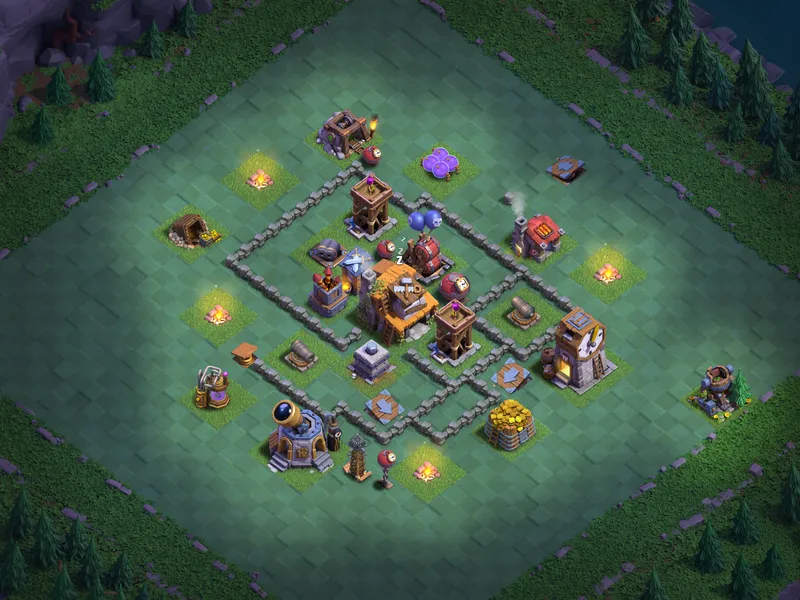 Builder Hall 4 Base trap view