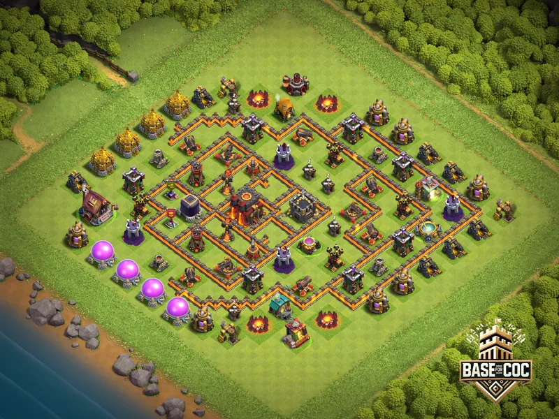 Town Hall 10 Trophy Base