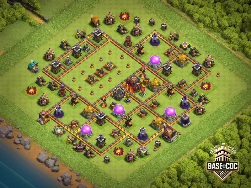 Town Hall 10 Trophy Base
