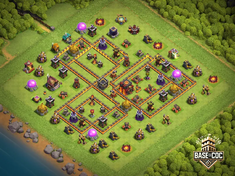 Town Hall 10 Trophy Base