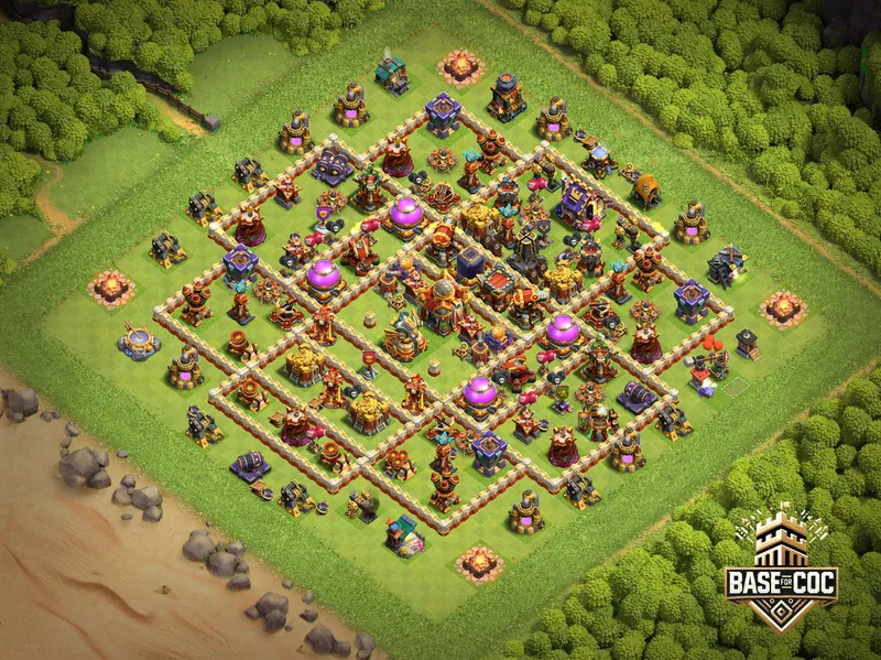 TH16 base - Jungle Kingdom trap view