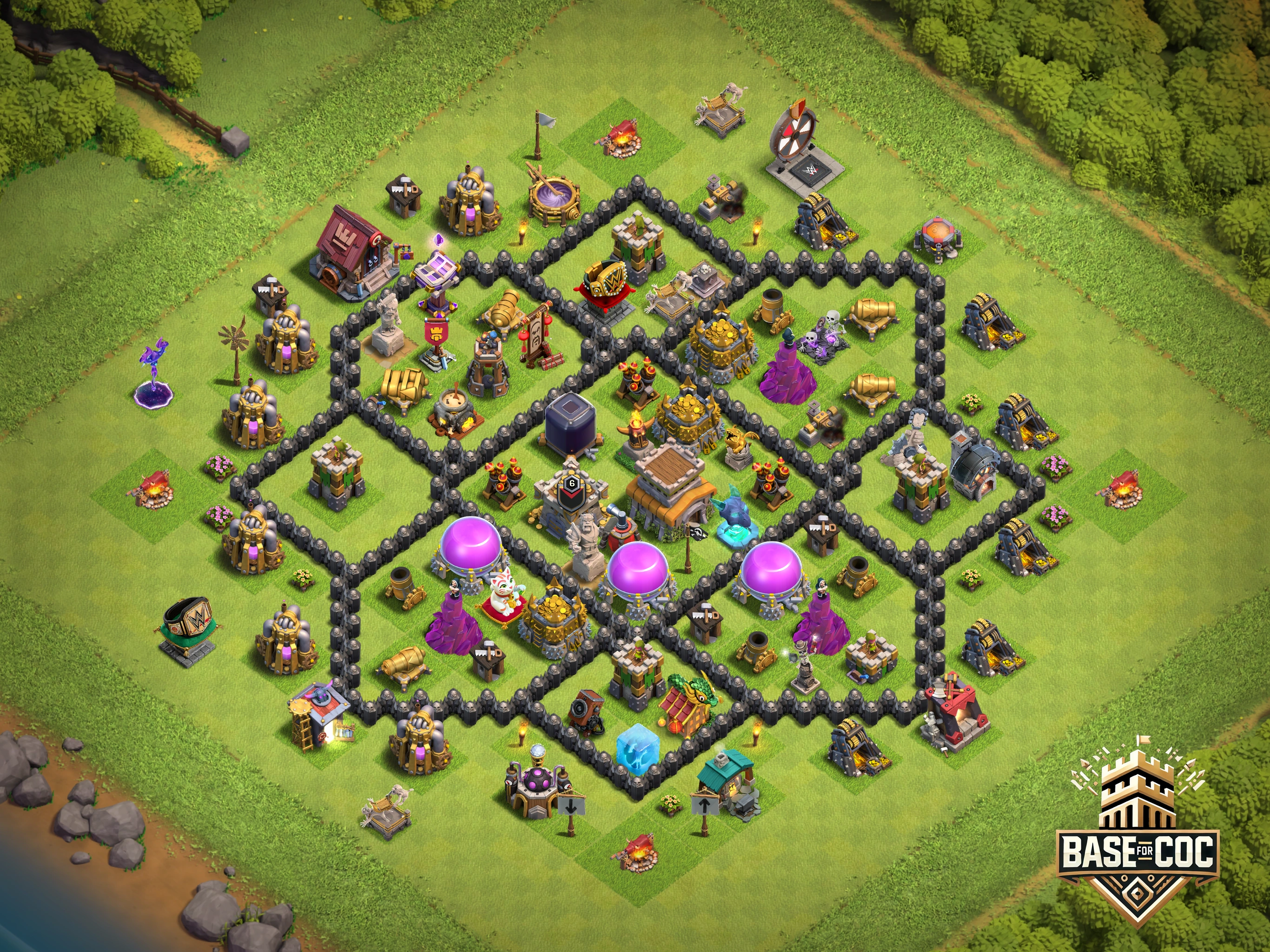 BEST Anti dragon (TH8) Loot defense layout + link